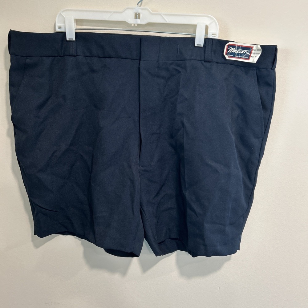 Vintage Men's Madison 48 Waist Navy Polyester Shorts